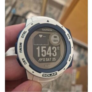 Garmin Solar Smartwatch in White and Blue